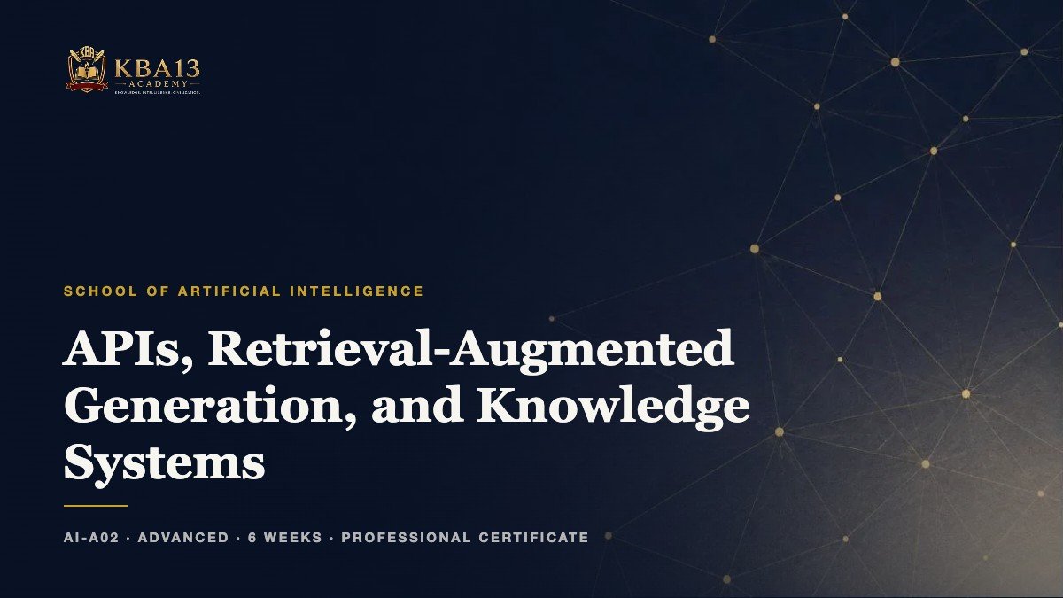 AI-A02 — APIs, Retrieval-Augmented Generation, and Knowledge Systems