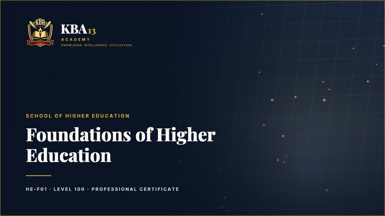 HE-F01 — Foundations of Higher Education