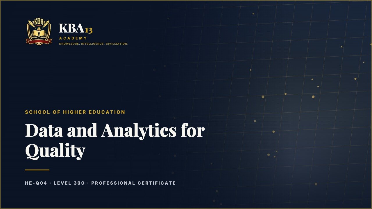 HE-Q04 — Data and Analytics for Quality