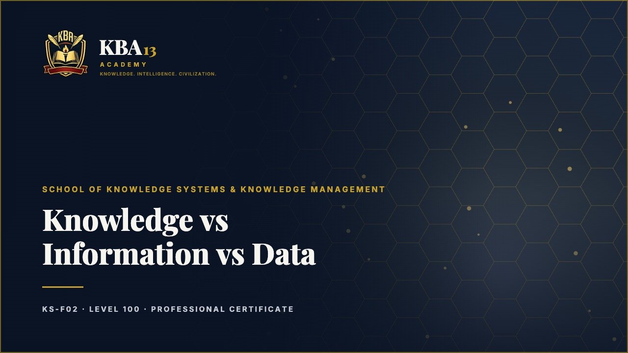 KS-F02 — Knowledge vs Information vs Data