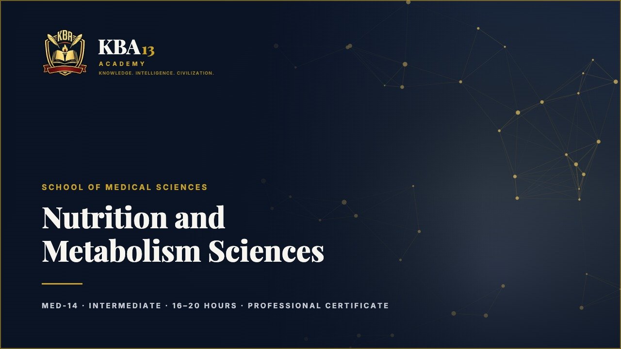 MED-14 — Nutrition and Metabolism Sciences