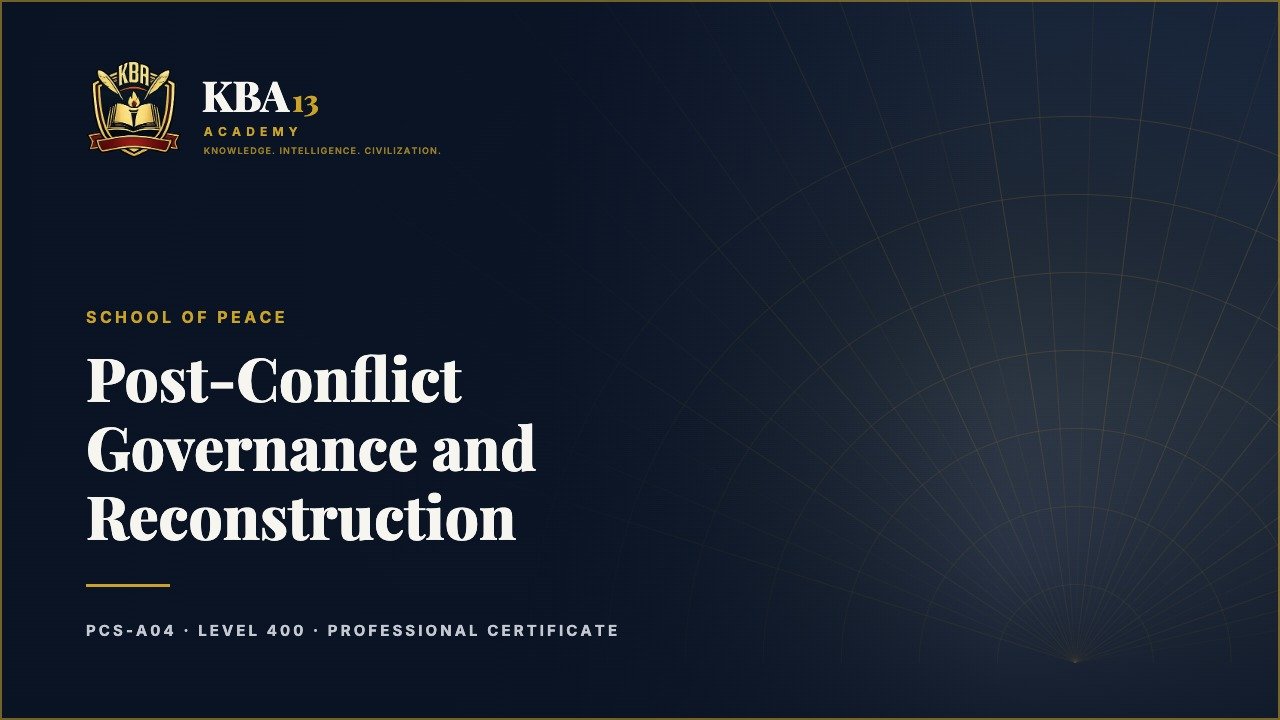 PCS-A04 — Post-Conflict Governance and Reconstruction
