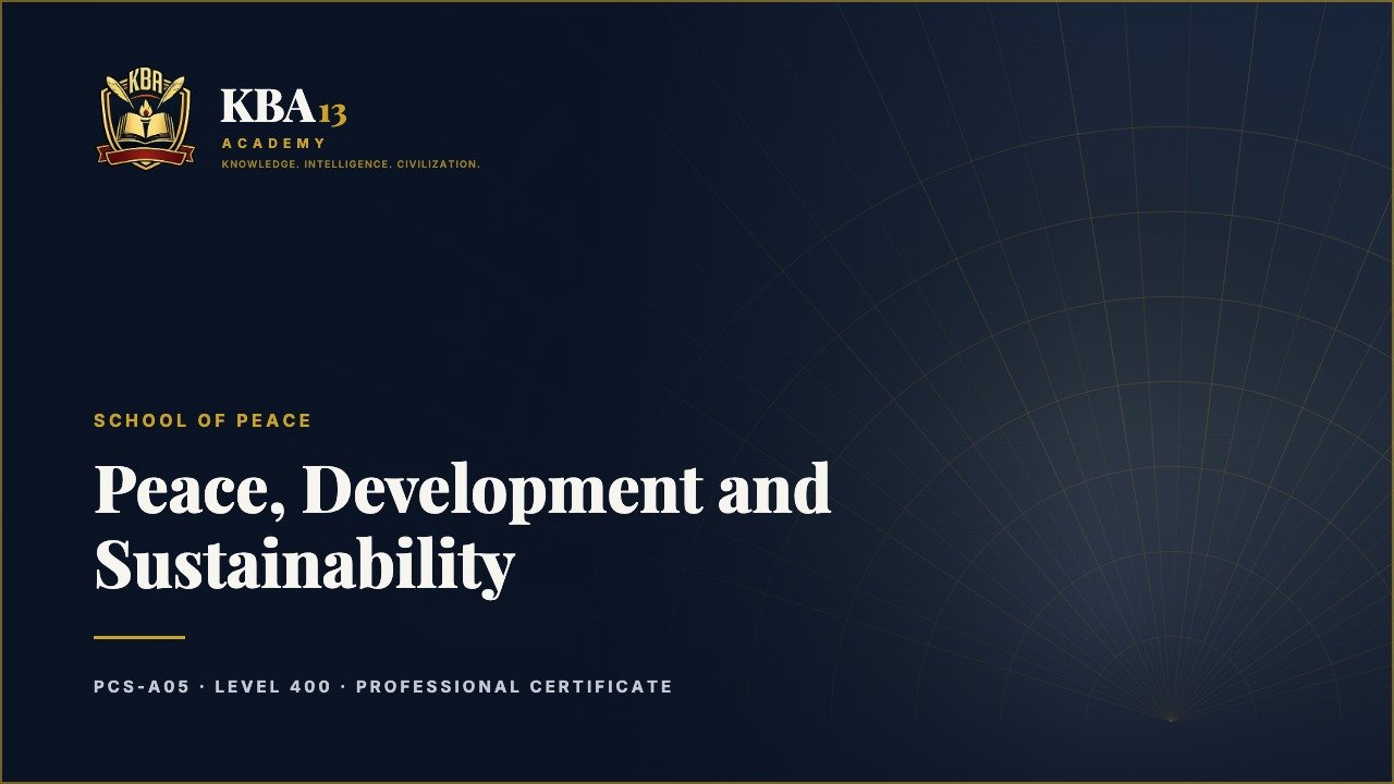 PCS-A05 — Peace, Development and Sustainability