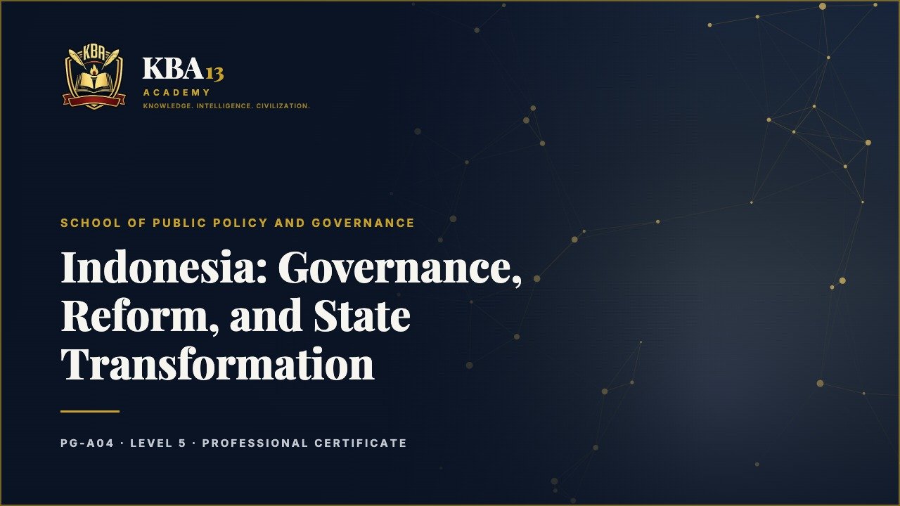 PG-A04 — Indonesia: Governance, Reform, and State Transformation
