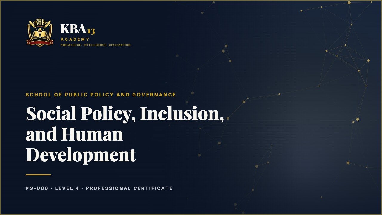 PG-D06 — Social Policy, Inclusion, and Human Development