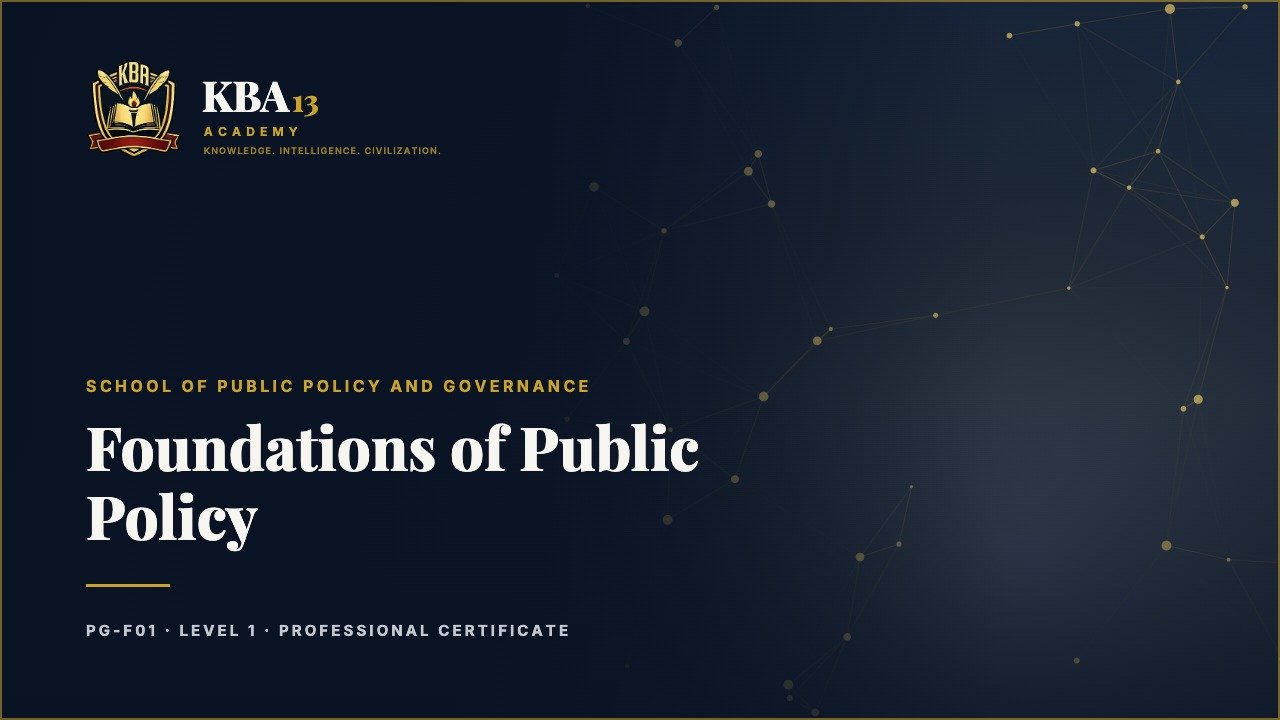PG-F01 — Foundations of Public Policy