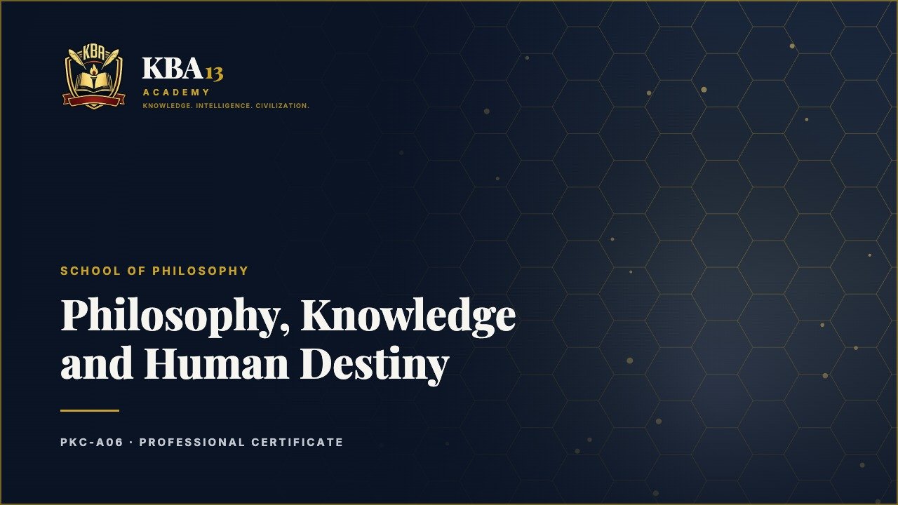 PKC-A06 — Philosophy, Knowledge and Human Destiny