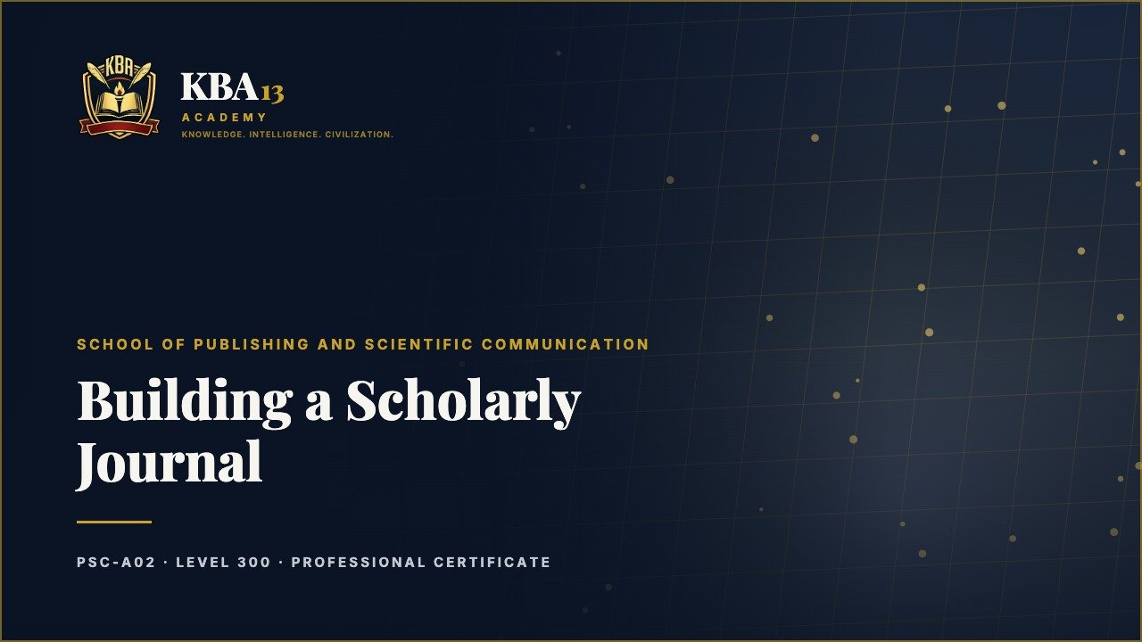 PSC-A02 — Building a Scholarly Journal