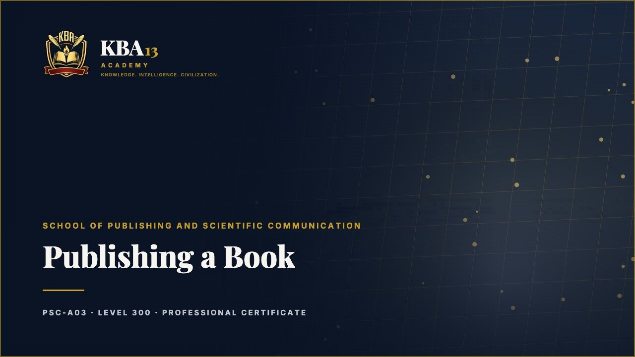 PSC-A03 — Publishing a Book