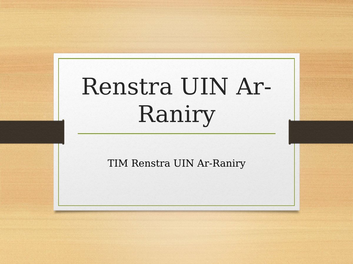 Rencana Strategis UIN Ar-Raniry