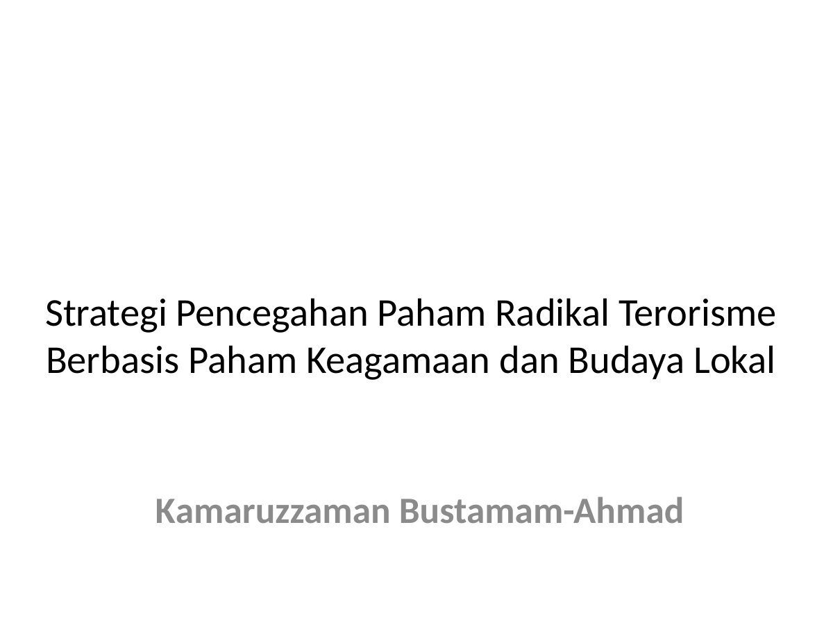 Strategi Pencegahan Paham Radikal Terorisme Berbasis Paham Keagamaan dan Budaya Lokal