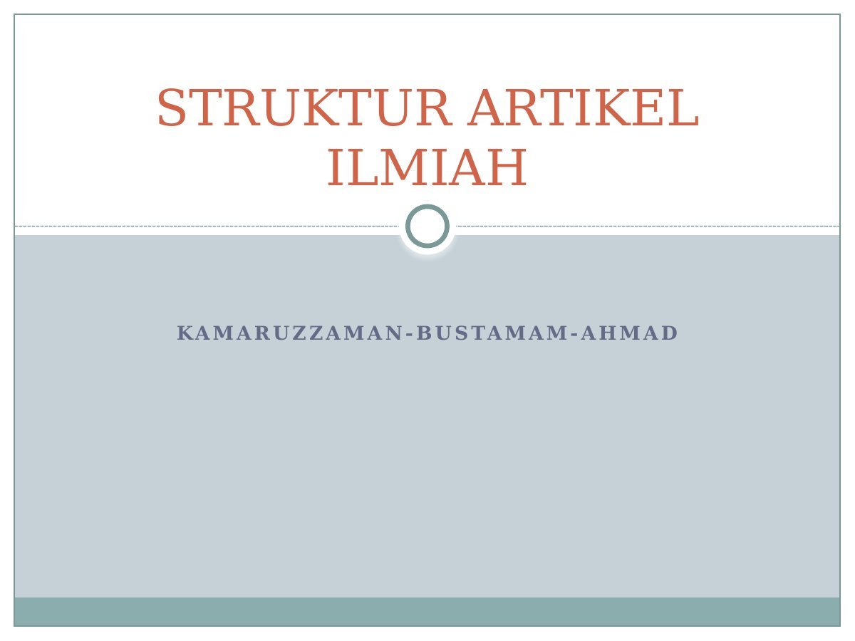 Struktur Artikel Ilmiah