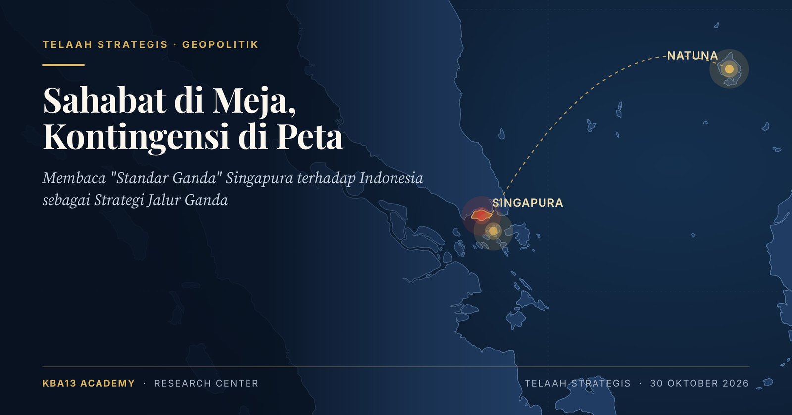Sahabat di Meja, Kontingensi di Peta: Membaca "Standar Ganda" Singapura terhadap Indonesia sebagai Strategi Jalur Ganda